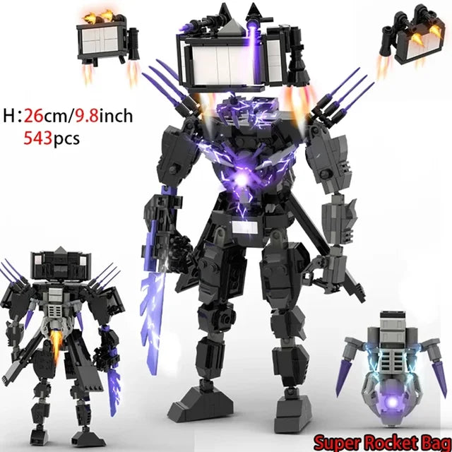 Moc Skibidi Toilet Action Figures Model builing Blocks Camerman Titan