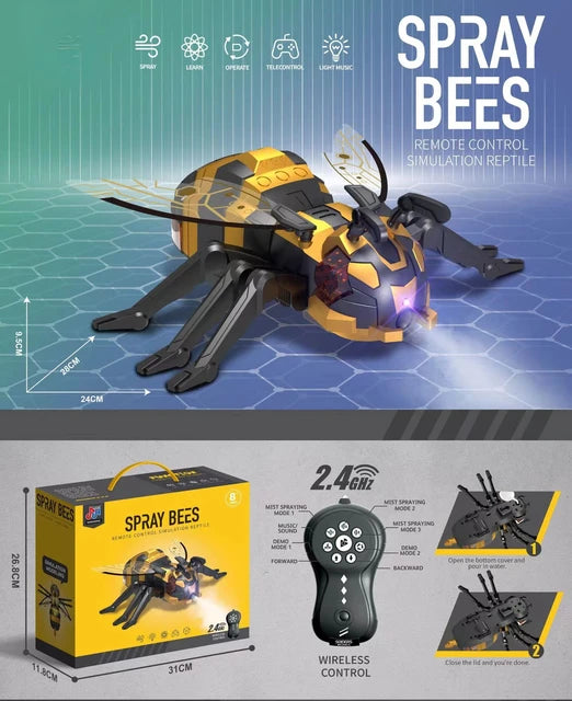 RC Spider Robot Remote Control Spider Toys with Spray/Light/Music Gifts